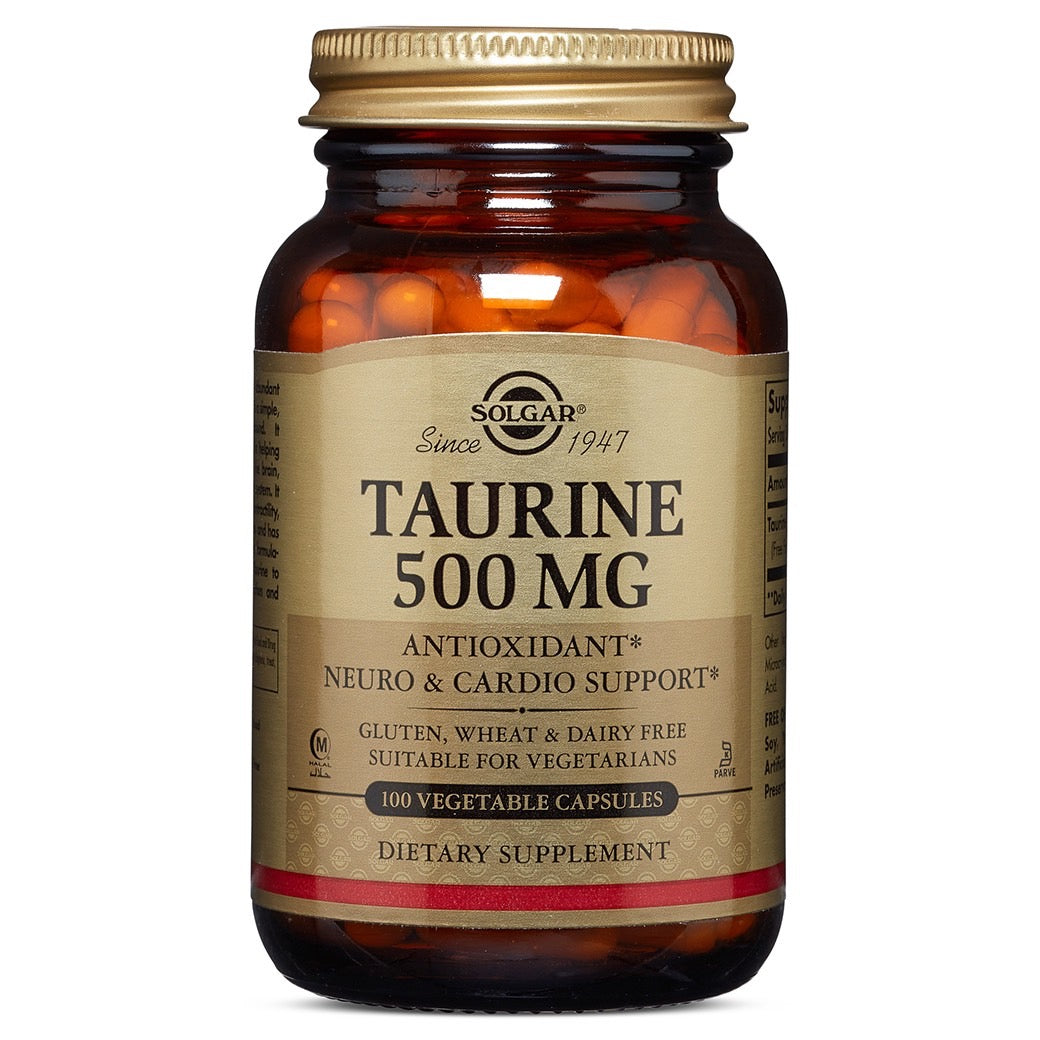 Solgar Taurine 500 Mg 100 Vegetable Capsules